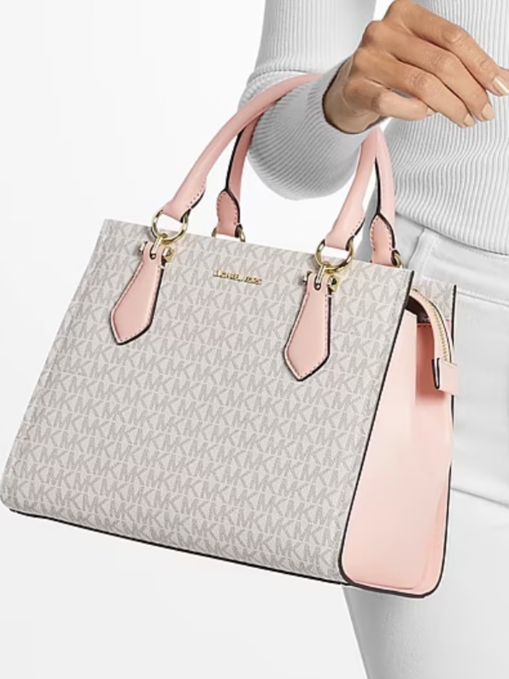 Michael Kors Marilyn Medium Signature Logo Convertible Satchel Crossbody Bag